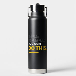 Bouteille D'eau Typographie noir et jaune