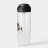 Bouteille D'eau Typographie noire Elegante Joyeux Noël (Arrière)