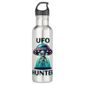 Bouteille D'eau UFO Hunter | Ai Art avec UFO et Alien (Devant)