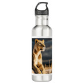 Bouteille D'eau Ultra HD 3D Lioness – Full Body Side Pose on Blac (Devant)