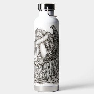 Bouteille D'eau Un ange endormi sur la pierre