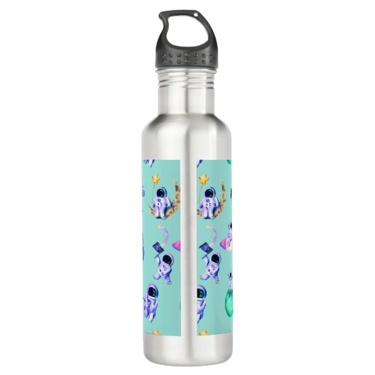 Bouteille D'eau Un astronaute lance une fusée spatiale (Dos)