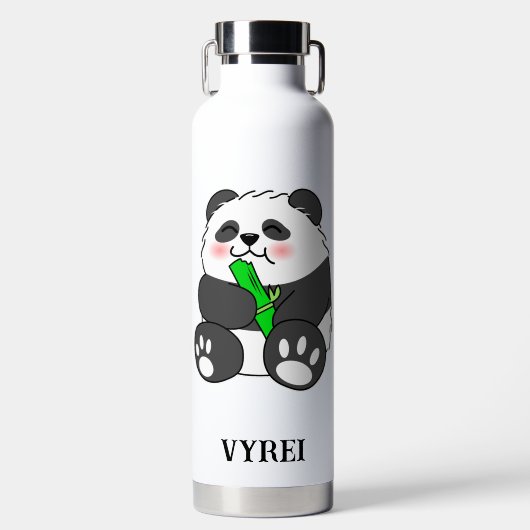 Bouteille D'eau Un Panda Bébé Mignonne Mangeant Stalk Bambou (Avant)