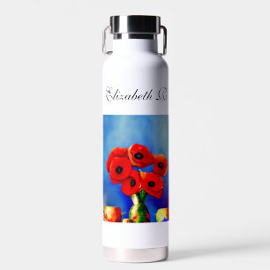 Bouteille D'eau Un vase de coquelicots - Peinture - Personnalisabl