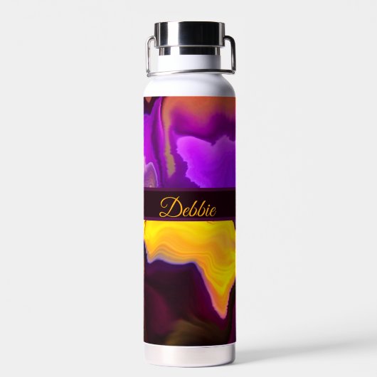 Bouteille D'eau Une explosion de violet et de jaune (Arrière)