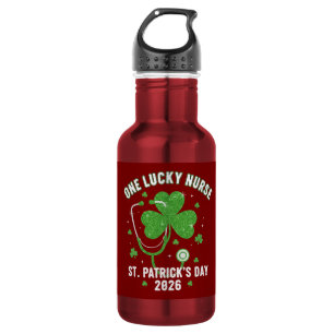 Bouteille D'eau Une infirmière chanceuse Saint-Patrick 2026 Paille
