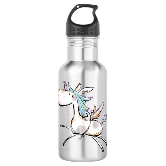 Bouteille D'eau Une licorne magique (Devant)
