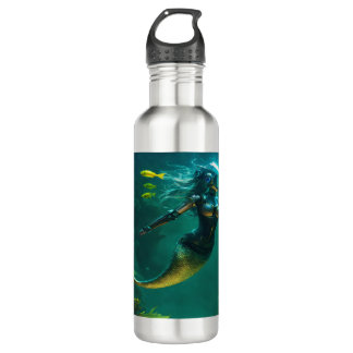Bouteille D'eau Une sirène de robot, au fond de la mer