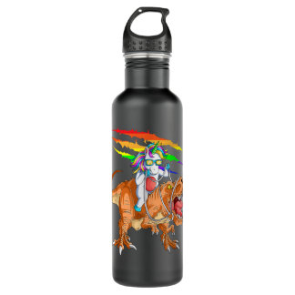 Bouteille D'eau Unicorn Riding T-Rex Dinosaur For Kids Boys Girls