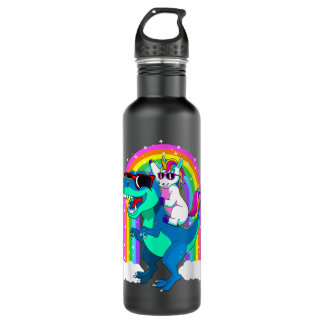 Bouteille D'eau Unicorn Riding Trex Dinosaur Girls Boys Kids Men 1