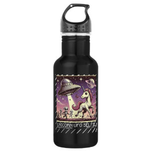 Bouteille D'eau Unicorn UFO Selfie : Vintage Escape (alien enfant