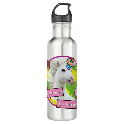 Bouteille D'eau Unicorne avec des beignets (Devant)