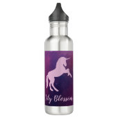 Bouteille D'eau unicorne mignonne mauve magique (Gauche)