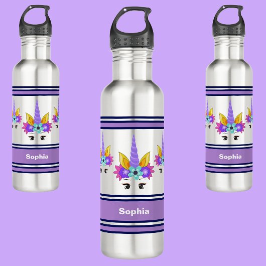 Bouteille D'eau Unicorne Personnalisée Retour À L'École