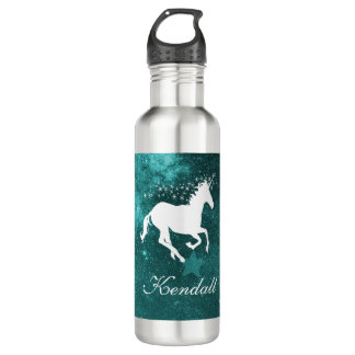 Bouteille D'eau Unicorne turquoise personnalisée