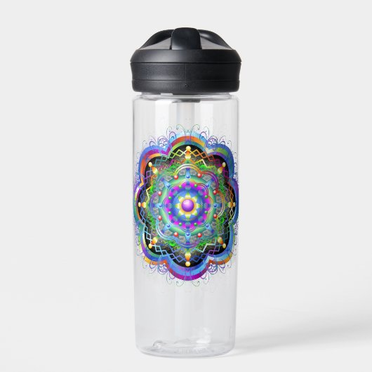 Bouteille D'eau Univers Mandala Couleurs Psychédéliques (Extérieur)