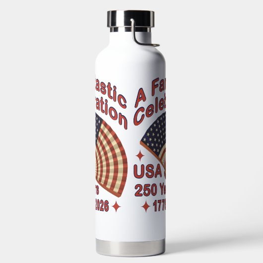 Bouteille D'eau USA 250 Years Patriotic Fan Design - 1776-2026 (Droite)