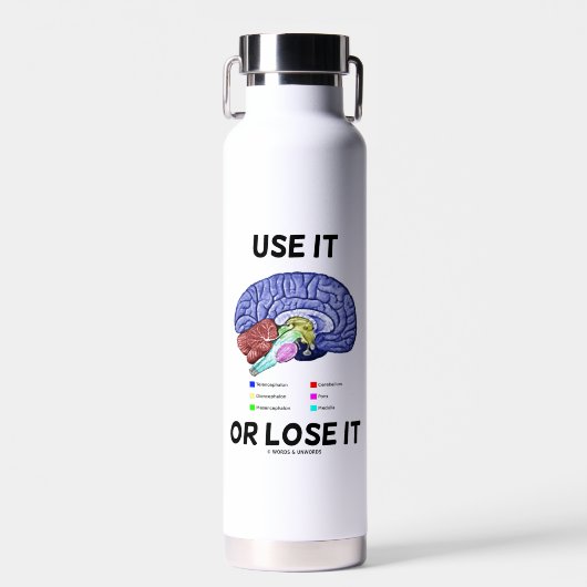 Bouteille D'eau Utilisez-Le Ou Perdez-Le Anatomique Cerveau Consei (Avant)