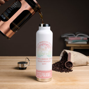 Bouteille D'eau Vacances familiales personnalisées Retro Tropical