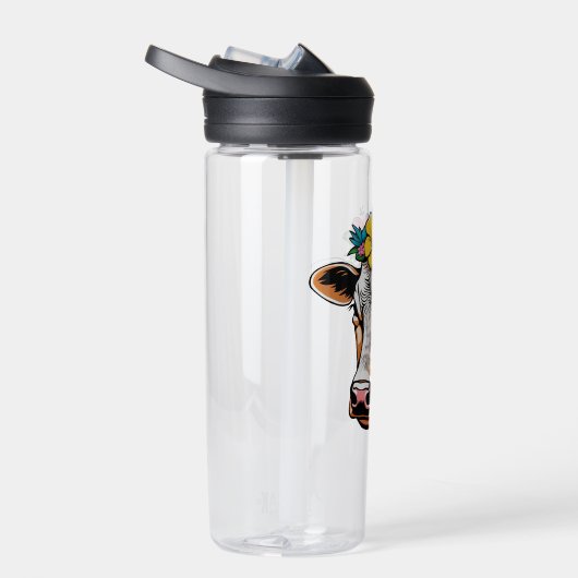 Bouteille D'eau Vache à fleurs (Droite)