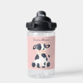 Bouteille D'eau Vache d'aquarelle couleur rose vif personnalisée (Salle de sport)