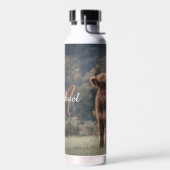 Bouteille D'eau Vache de Highland calvaire herbe d'automne monogra (Gauche)