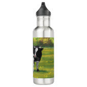 Bouteille D'eau Vache Holstein et veau mignon en pâturage d'été (Droite)