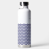 Bouteille D'eau Vague nautique Marine Bleu tendance Simple Design (Droite)