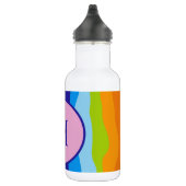 Bouteille D'eau Vagues colorées avec monogramme (Droite)