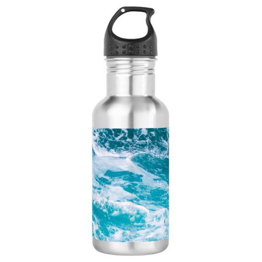 Bouteille D'eau Vagues de l'océan bleu  (Devant)