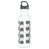 Bouteille D'eau vagues noires et blanches en pavé portugais (Dos)