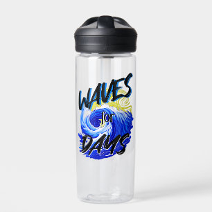 Bouteille D'eau Vagues Pour Jours, Vie De Plage, Art De Surf Océan
