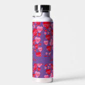 Bouteille D'eau Valentine Monogramme rose Coeur rouge XOXO violet (Plage)