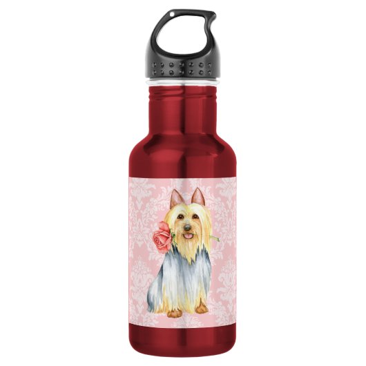 Bouteille D'eau Valentine Rose Silk Terrier (Devant)