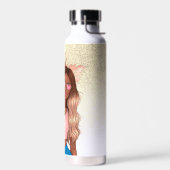 Bouteille D'eau Valentines Faux Parties scintillant Fille Tan Chev (Gauche)