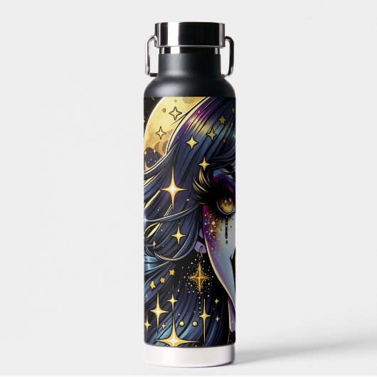 Bouteille D'eau Vampire avec Gold Fangs Pleine lune Halloween Part (Avant)