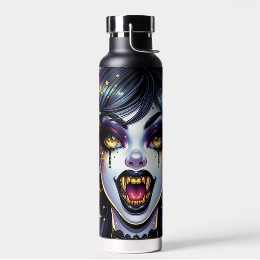 Bouteille D'eau Vampire avec Gold Fangs Pleine lune Halloween Part (Gauche)