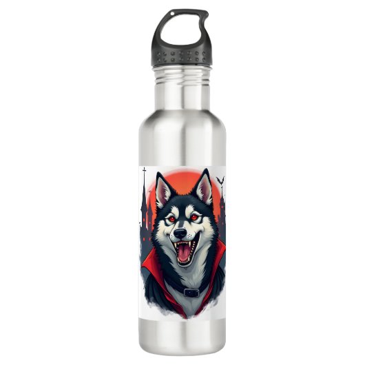 Bouteille D'eau Vampire Husky Bite (Devant)
