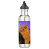 Bouteille D'eau Van Gogh Kitten noir avec des tournesols (Droite)