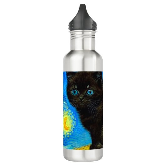 Bouteille D'eau Van Gogh Style Starry Night Cat (Gauche)