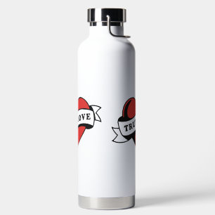 Bouteille D'eau Véritable amour Tatouage Coeur Design romantique