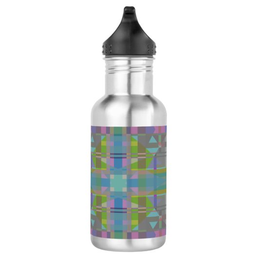 Bouteille D'eau Vert bleu violet géométrique (Droite)