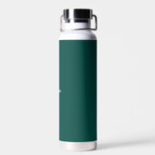 Bouteille D'eau Vert foncé | Écriture de monogramme personnalisée (Arrière)