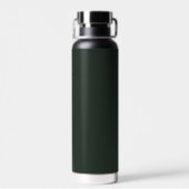 Bouteille D'eau Vert foncé Élégant Moderne Minimaliste Monogramme (Arrière)