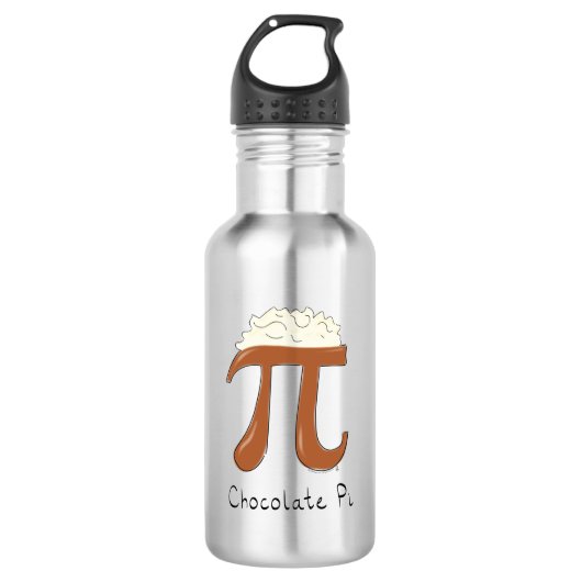 Bouteille d'eau verte pour le jour de Pi de maths (Devant)