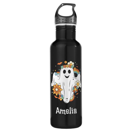 Bouteille D'eau Vibe Rétro Fantôme Heureux Hippie (Devant)