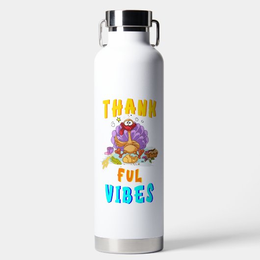 Bouteille D'eau Vibes de remerciement (Avant)