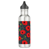 Bouteille D'eau Vibrant Modern Red Poppies Pattern Art (Gauche)
