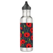 Bouteille D'eau Vibrant Modern Red Poppies Pattern Art (Droite)