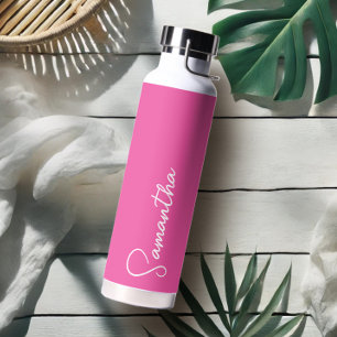 Bouteille D'eau Vibrant rose et blanc Personnalisé